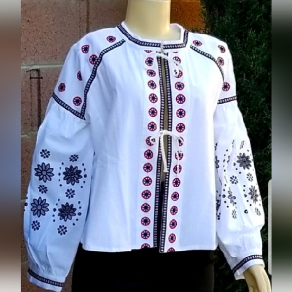 Embroidery light cotton jacket sz Medium Gorgeous - Picture 1 of 14